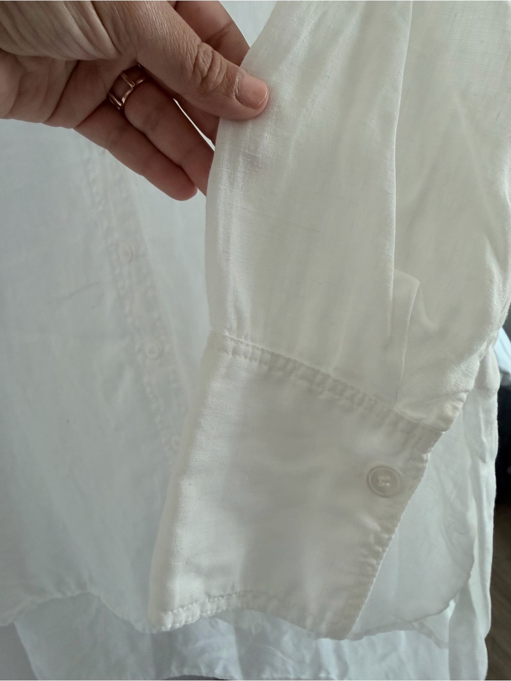 Zara White Relaxed Linen Button-Up Shirt - Picture 4 of 5
